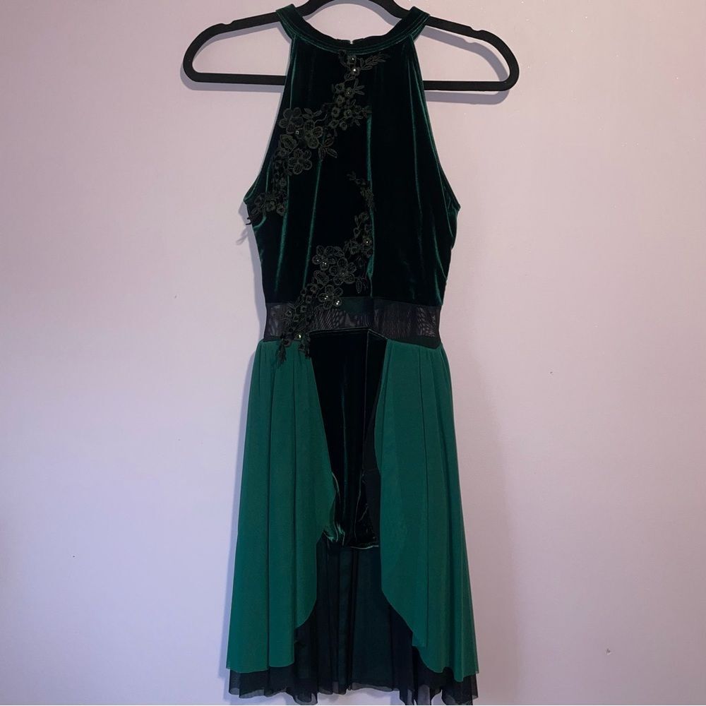 Weissman Dance Costume Velvet Leotard Dress Women M Mesh Skirt Performance Arts